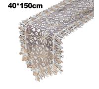 Elegante Pizzo Ricamato per Bandiera da Tavolo con Nappe per Pranzo o Arredament