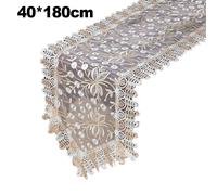 Elegante Pizzo Ricamato per Bandiera da Tavolo con Nappe per Pranzo o Arredament