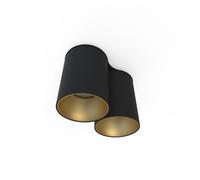 Elegante Plafoniera Nero Oro 2x GU10 Piccolo Soggiorno Corridoio Luce