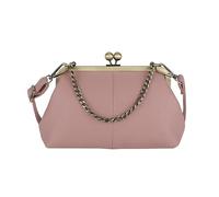 Elegante pochette da donna in pelle PU con chiusura a bacio e tracolla staccabile a catena - Borsa a tracolla alla moda da sera per feste ed eventi - Borsa a tracolla regolabile alla moda, rosa, 260