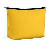 Elegante pochette per trucchi in tinta unita giallo-arancio.
