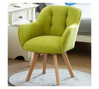 Elegante poltrona girevole in velluto verde con gambe in legno, perfetta per piccoli spazi, arredamento moderno per la casa, soluzione confortevole