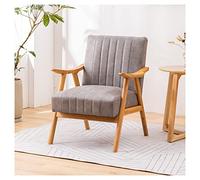Elegante poltrona imbottita per soggiorno e ufficio - Sedia da salotto in tessuto tecnico accogliente con struttura in legno - Comoda sedia da lettura (colore: Style1)