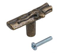 Elegante pomello retrò progettato come un ramo di albero, perfetto per ambienti interni moderni (bronzo - foro singolo)