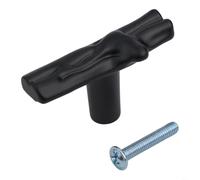 Elegante pomello retrò progettato come un ramo di albero, perfetto per ambienti interni moderni (nero, foro singolo)