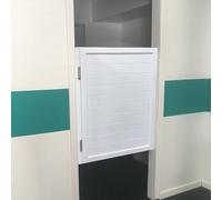 Elegante porta a battente in legno bianco e nero per cancello da giardino e caffetteria, 60 cm x 90 cm, resistente porta singola per saloon con cerniera per ingresso della cucina e decorazione esterna