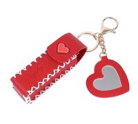 Elegante porta balsamo per labbra in PU nero con portachiavi per trucco rapido borsa compatta per rossetto alla moda, Rosso R, M, Classico