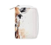 Elegante porta carte in pelle alla moda con animali ad acquerello giraffa, grande capacità porta carte piccolo e comodo da mettere facilmente in tasche, borse a mano, zaini, ecc. incontra il tuo