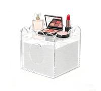 Elegante porta fazzoletti in acrilico con accesso laterale e vassoio portaoggetti per casa o ufficio, resistente ai graffi e resistente all'acqua, con base antiscivolo (2)