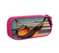 Elegante Porta Matite Sunset Beach Hammock Print Slot Matite Astuccio Superiore Astuccio Cartoleria Per Ragazzi, Ufficio, Adulto, 20X9X4Cm