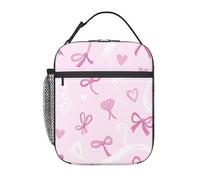 Elegante porta pranzo con motivo a fiocco per uomo e donna, borsa termica isolante, borsa termica riutilizzabile con tasca frontale, borse per il pranzo per uomo e donna per lavoro, picnic, viaggi, bo