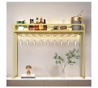 Elegante portabottiglie da banco autoportante con contenitore in vetro, elegante espositore da cucina per gli appassionati di vino