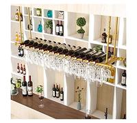 Elegante portabottiglie da Vino sospeso con Design Starlight e ripiano in Vetro, mobiletto portabottiglie da soffitto per Esposizione di calici capovolti, 80 cm x 30 cm, Bellissimo