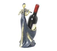 Elegante portabottiglie di vino con violino, in resina, a forma di ragazza e signora, supporto per bottiglia singola con statue decorative, per controsoffitti di casa, cucine, Natale, matrimoni e