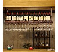 Elegante portabottiglie pieghevole autoportante a testa in giù design europeo per bar creativo calice e porta bicchieri decorativo in ottone 80 x 35 cm