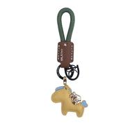 Elegante portachiavi in pelle colorato a forma di cavallo portachiavi elegante portachiavi per auto ciondolo accessori per uomini e donne portachiavi alla moda per uomini e donne, Caffè floccato Cowhi
