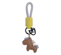 Elegante portachiavi in pelle colorato a forma di cavallo portachiavi elegante portachiavi per auto ciondolo accessori per uomini e donne portachiavi alla moda per uomini e donne, Giallo floccato