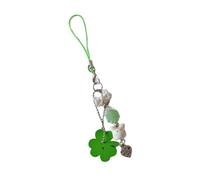 Elegante portachiavi in resina con un dolce quadrifoglio e conigli, elegante catena per telefono per uso quotidiano, regalo personalizzato, Verde chiaro, Taglia unica