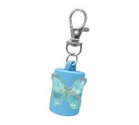 Elegante portachiavi trasparente a forma di farfalla e balsamo per le labbra, organizer portatile per cosmetici per uso quotidiano, accessorio alla moda portachiavi, Blu, One Size