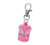 Elegante portachiavi trasparente a forma di farfalla e balsamo per le labbra, organizer portatile per cosmetici per uso quotidiano, elegante portachiavi trasparente a forma di farfalla, contenitore