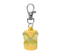Elegante portachiavi trasparente a forma di farfalla e balsamo per le labbra, organizer portatile per cosmetici per uso quotidiano, accessorio alla moda portachiavi, Giallo, One Size