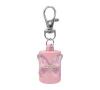 Elegante portachiavi trasparente a forma di farfalla e balsamo per le labbra, organizer portatile per cosmetici per uso quotidiano piccolo portachiavi per cosmetici, A, One Size