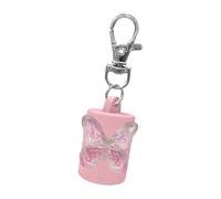 Elegante portachiavi trasparente a forma di farfalla, per balsamo per le labbra, organizer portatile per uso quotidiano, portachiavi, accessori per lucidalabbra, portachiavi, A, One Size