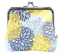 Elegante portafoglio con motivo floreale, in pelle, da donna, grazioso lucchetto da bacio, con fibbia, portafogli per carte di credito, portamonete chic, fiore blu, taglia unica, Chic Flower Blue