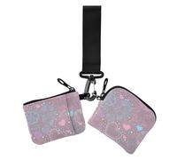 Elegante portafoglio portamonete da donna con cuore felice San Valentino porta carte minimalista con cerniera portamonete con portachiavi per signora 2 pezzi, eleganti cuori di San Valentino, taglia