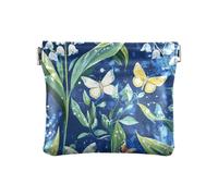 Elegante portamonete da donna in pelle con motivo floreale blu mughetto di valle, chic Lily of Valley Blu floreale, Decorazione
