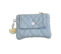 Elegante portamonete e porta carte di credito con bottone e cerniere, borsa per contanti di sicurezza per una facile portabilità, pratica organizzazione quotidiana, Love Blue., Bellezza di massa