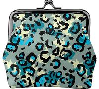Elegante portamonete in pelle da donna con sfondo leopardato selvaggio, piccolo astuccio per monete con chiusura a chiusura a scatto Portafoglio con fibbia per regalo ragazza