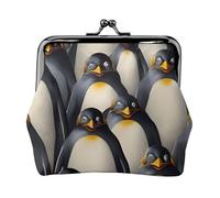 Elegante portamonete versatile con stampa di una folla di pinguini, squisito mini portafoglio carino portamonete per ogni occasione
