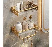 Elegante portaoggetti da Doccia in Acciaio Inossidabile Nero - Mensola da Bagno a Parete, portaoggetti Galleggiante a 1 Strato per Asciugamani e Cosmetici, Resistente per casa e Cucina