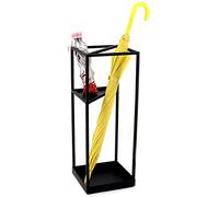 Elegante portaombrelli in Metallo Nero per casa e Esterni - Portaombrelli da Ingresso con Design Moderno in Ferro battuto, Perfetto per Uso Interno ed Esterno