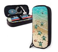 Elegante Portapenne Sea Turtles On The Beach Astuccio Cartoleria Scomparti Portamatite Borsa Per Teen, Ragazzi, Ragazze, 20X9X4Cm
