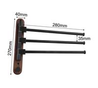 Elegante Portasciugamani da Parete in Legno con Bracci Girevoli per Facile Acces
