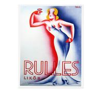 Elegante poster Art Deco Wall Art - Rulles Likör qualità premium