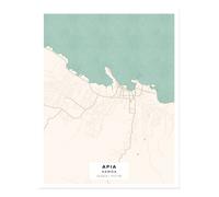 Elegante poster artistico da parete mappa Apia Samoa per arredamento casa...