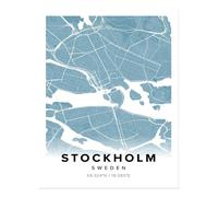 Elegante poster artistico da parete mappa della città di Stoccolma -...