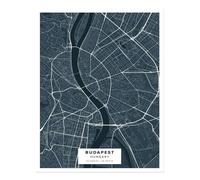 Elegante poster mappa di Budapest arte da parete per arredamento casa o ufficio