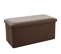 Elegante pouf pieghevole a cubo, tavolino imbottito in tessuto e pelle, panca per la casa, seduta versatile e arredamento chic