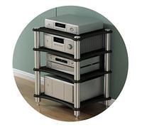 Elegante rack per altoparlanti a 3 livelli e armadietto AV per TV e amplificatori, elegante supporto audio per home theater e media storage Entertainment Center