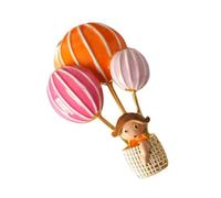 Elegante ragazza su mongolfiera spilla colorata in lega spilla gioielli moda accessorio per borse di abbigliamento regalo elegante cartone animato mongolfiera ragazza spilla, One Size, come descritto