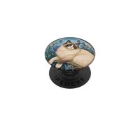 Elegante Ragdoll Gatto Art Nouveau Floreale PopSockets PopGrip Adesivo