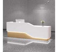 Elegante reception con spazio di archiviazione per saloni e rivenditori | Piano d'appoggio moderno con cassetto richiudibile e spazio per tastiera | per boutique, negozi di abbigliamento, E, 120 x 55