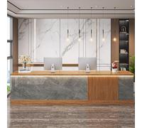 Elegante reception Desk for Salons - Engineered Wood Front Counter Perfect for Small Business Offices Modern Reception Solution for Enhanced Customer Experience
