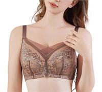 Elegante Reggiseno Post-mastectomia In Pizzo Bra Post-operatorio Da Donna Senza Ferretto, Comodo E A Copertura Totale, Per Protesi Mammarie(Brown,L)