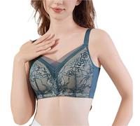 Elegante Reggiseno Post-mastectomia In Pizzo Bra Post-operatorio Da Donna Senza Ferretto, Comodo E A Copertura Totale, Per Protesi Mammarie(Blue,L)