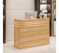 Elegante registratore di cassa in legno per vendita al dettaglio e ufficio, elegante scrivania per reception con 2 cassetti chiudibili con serratura accenti dorati, perfetto per boutique spa e uso